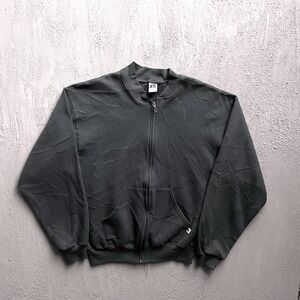 Vintage russell athletic Full Zip Bomber sweatshirt mens‎ Large green-5